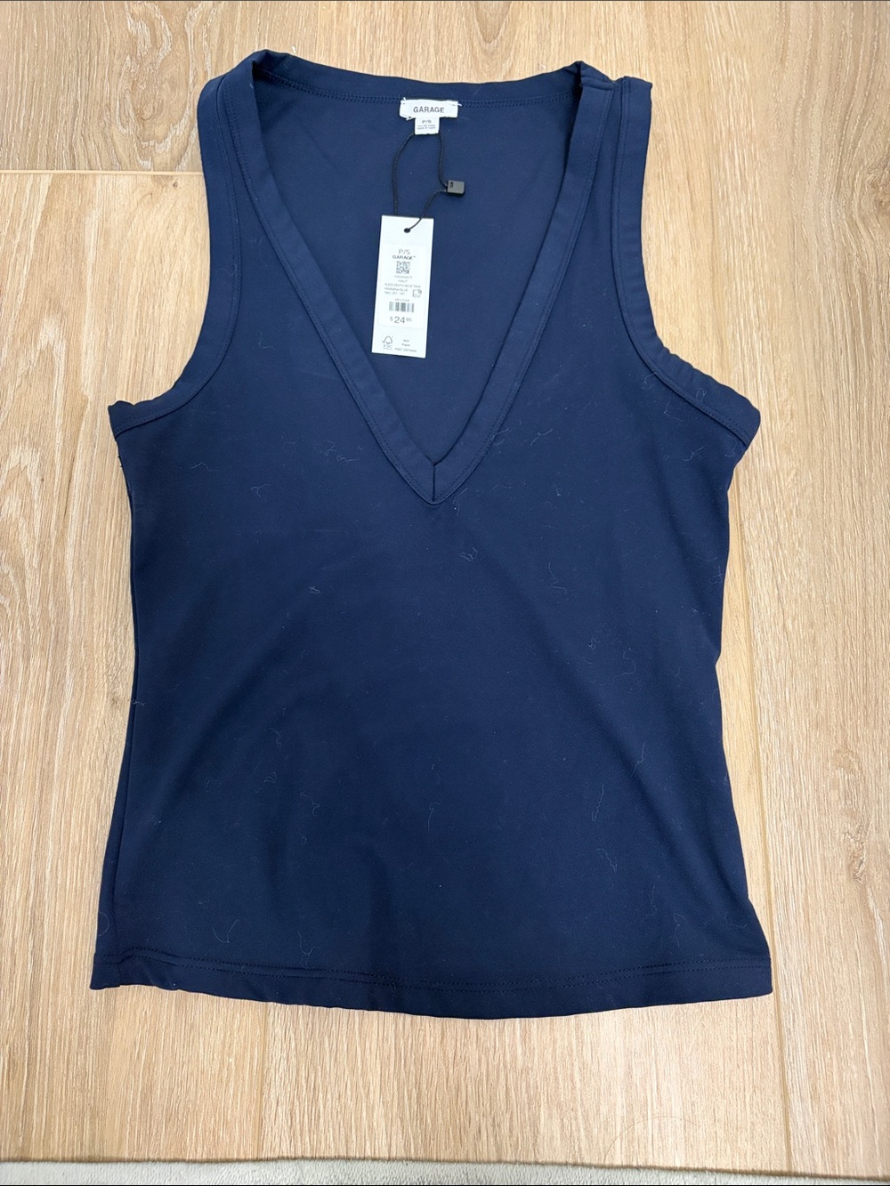 Garage Navy V-Neck Sleeveless Tank Top